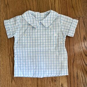 Little English Blue Checkered Baby Boy Shirt